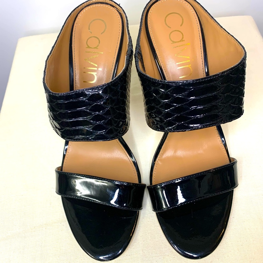Black Leather Calvin Klein heels